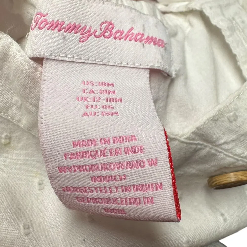 Tommy Bahama Sleeveless Cotton Romper Shorts Gray White 18mo
